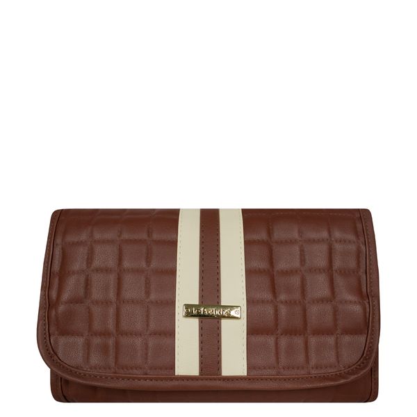 Necessaire Feminina Rocambole Recortes EX1091 Le Postiche MARROM