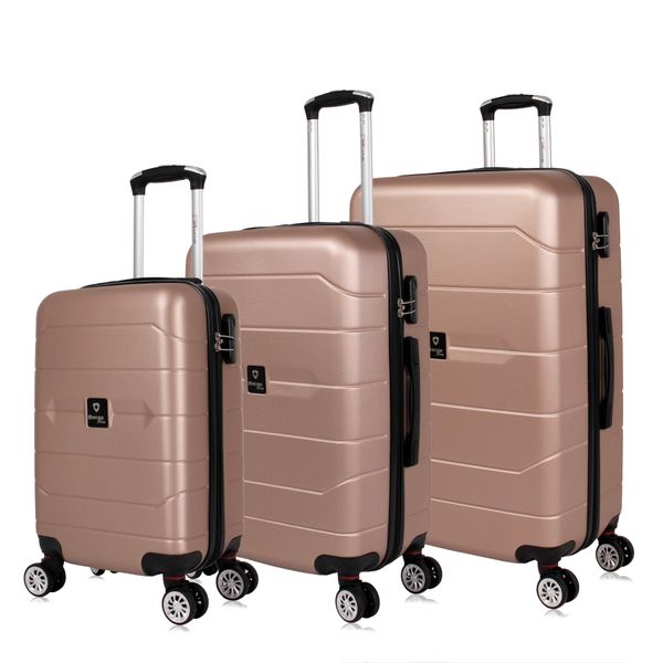 Conjunto de malas de viagem P/M/G Tokio Vinho Swiss Move Conjunto de malas de viagem P/M/G Tokio Rose Swiss Move