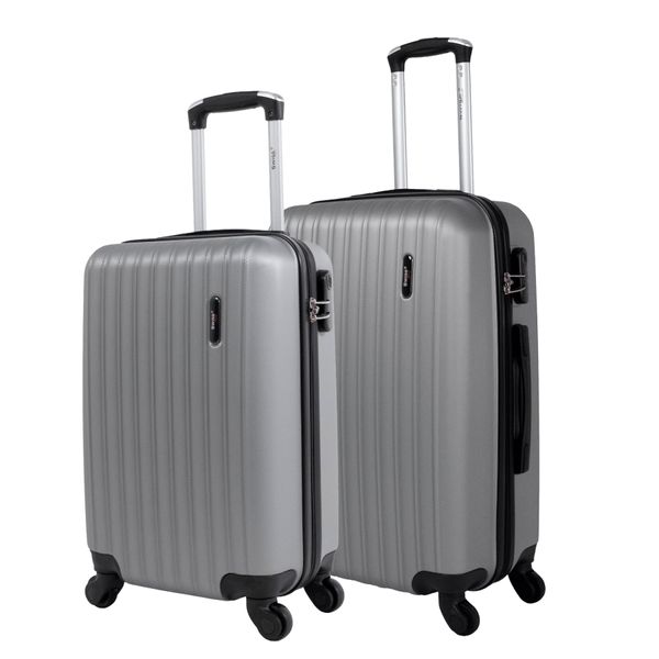 Conjunto de malas de viagem P/M Londres Preta Swiss Move Kit de malas de viagem P/M Londres Swiss Move Prata