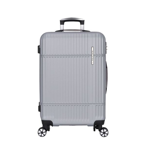 Mala de Viagem Grande 32kg Rígida Rodas Giro 360° Shenzhen Polo King PRATA