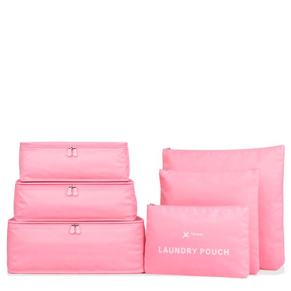 Organizar de Bagagem kit com 6 Peças Le Postiche ROSA