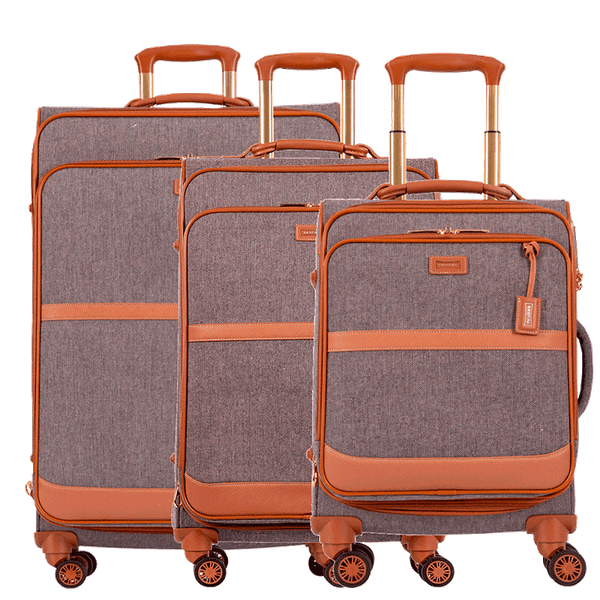Kit 3 Malas de Viagem Grande, Média e Bordo Royale - Cinza KIT ECOM 3 MALAS G M BORDO ROYALE CINZA