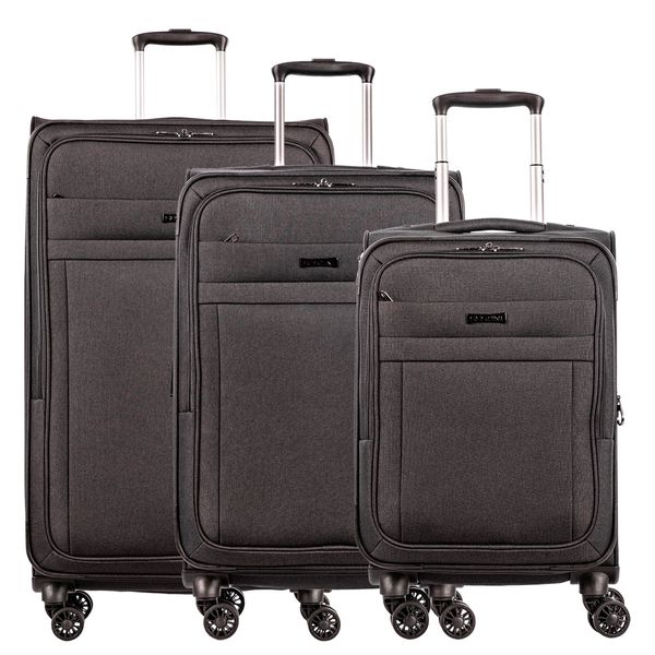 Kit 3 Malas de Viagem G-M-B Ultralight Hug 2T - Cinza Grafite