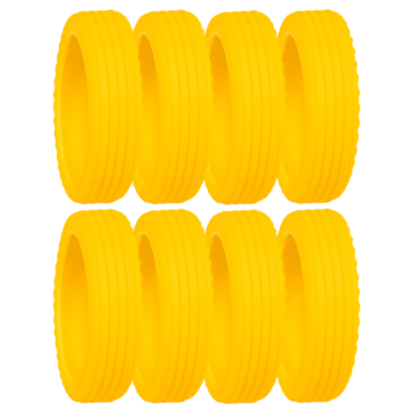 KIT 3 JOGOS COM 8 CAPAS PROTETORAS DE RODAS EM SILICONE - PRETO KIT 3 JOGOS COM 8 CAPAS PROTETORAS DE RODAS EM SILICONE AMARELO