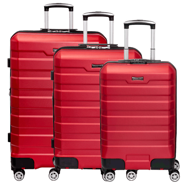 Kit 3 Malas de Viagem Grande, Média e Bordo Wheeless 1t - Vermelho