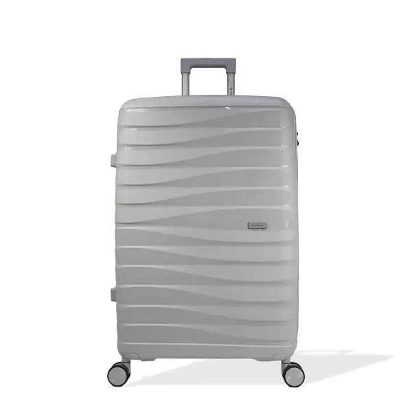 Mala Média 23kg Polipropileno Rodas Giro 360º Moove Seanite PRATA