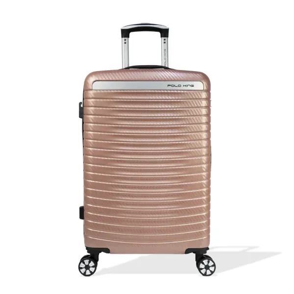 Mala de Viagem Média ABS 23kg Rodas Giro 360º Sidney Polo King Rosa